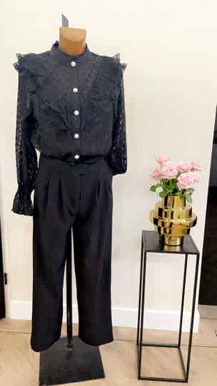 Pantelon Straight Fit Zwart