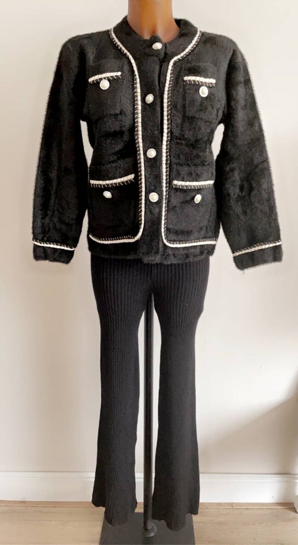 Ribbel Flair Legging Zwart