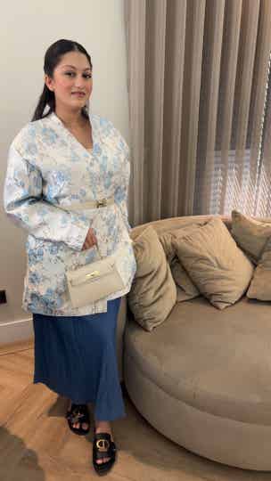 FLOWER JACQUARD | BLAUW