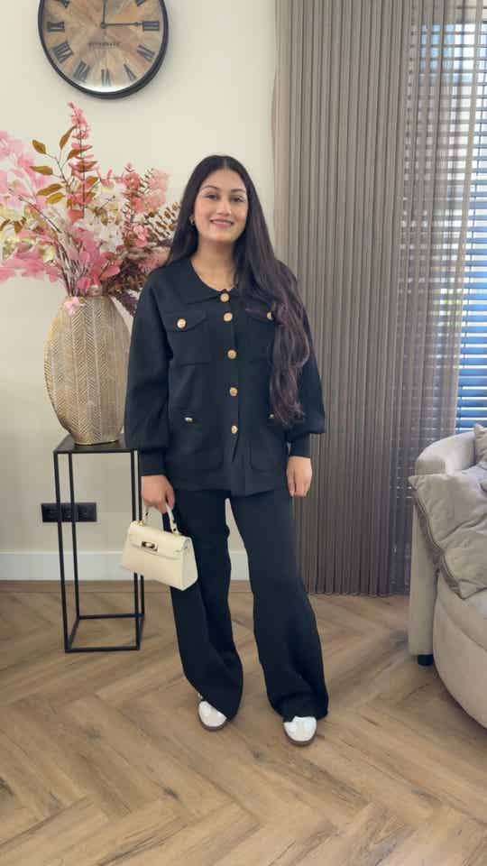 TWINSET GOLD BUTTON BLACK