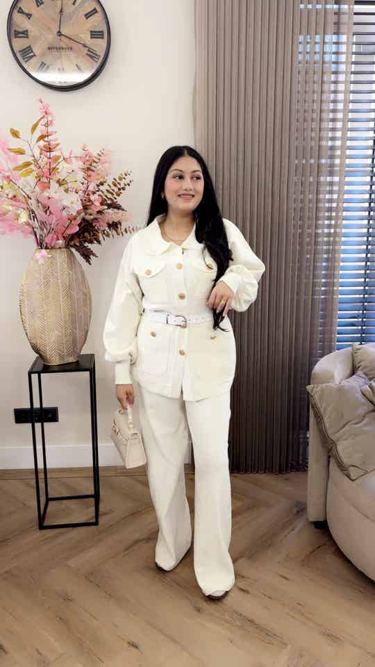 TWINSET GOLD BUTTON OFF WHITE