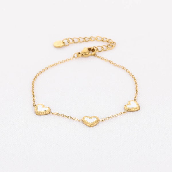 Bracelet With White Hearts