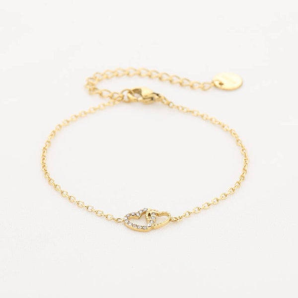 Bracelet With Small Hearts In Gold