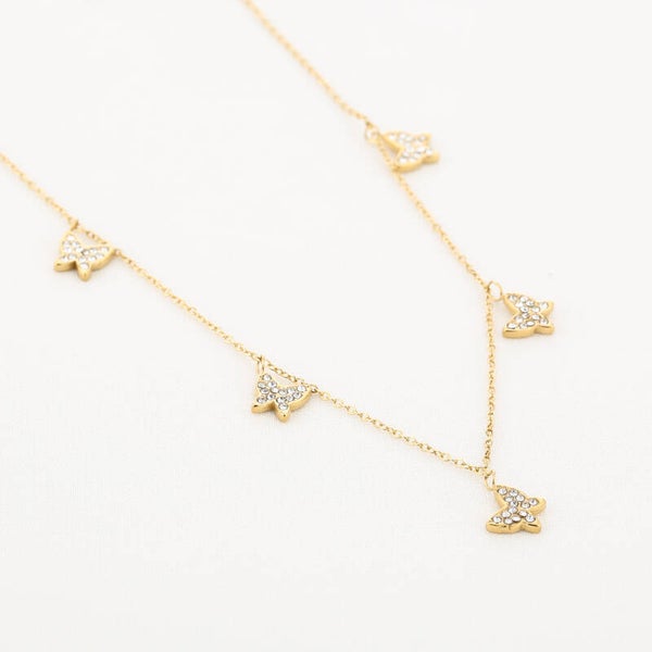 Necklace Butterfly With A Diamond In Gold