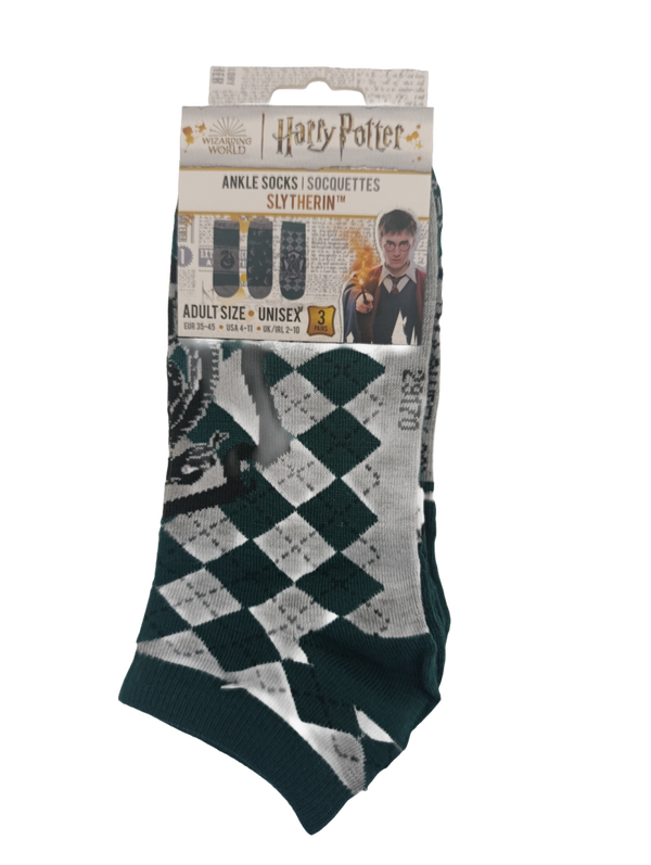 Harry Potter Pack de 3 Pares de calcetines tobilleros Slytherin