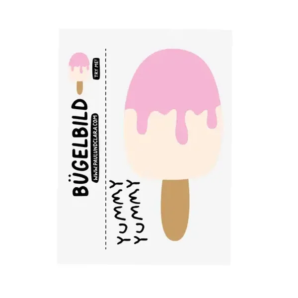 Strijkapplicatie 'Ijsje roze'