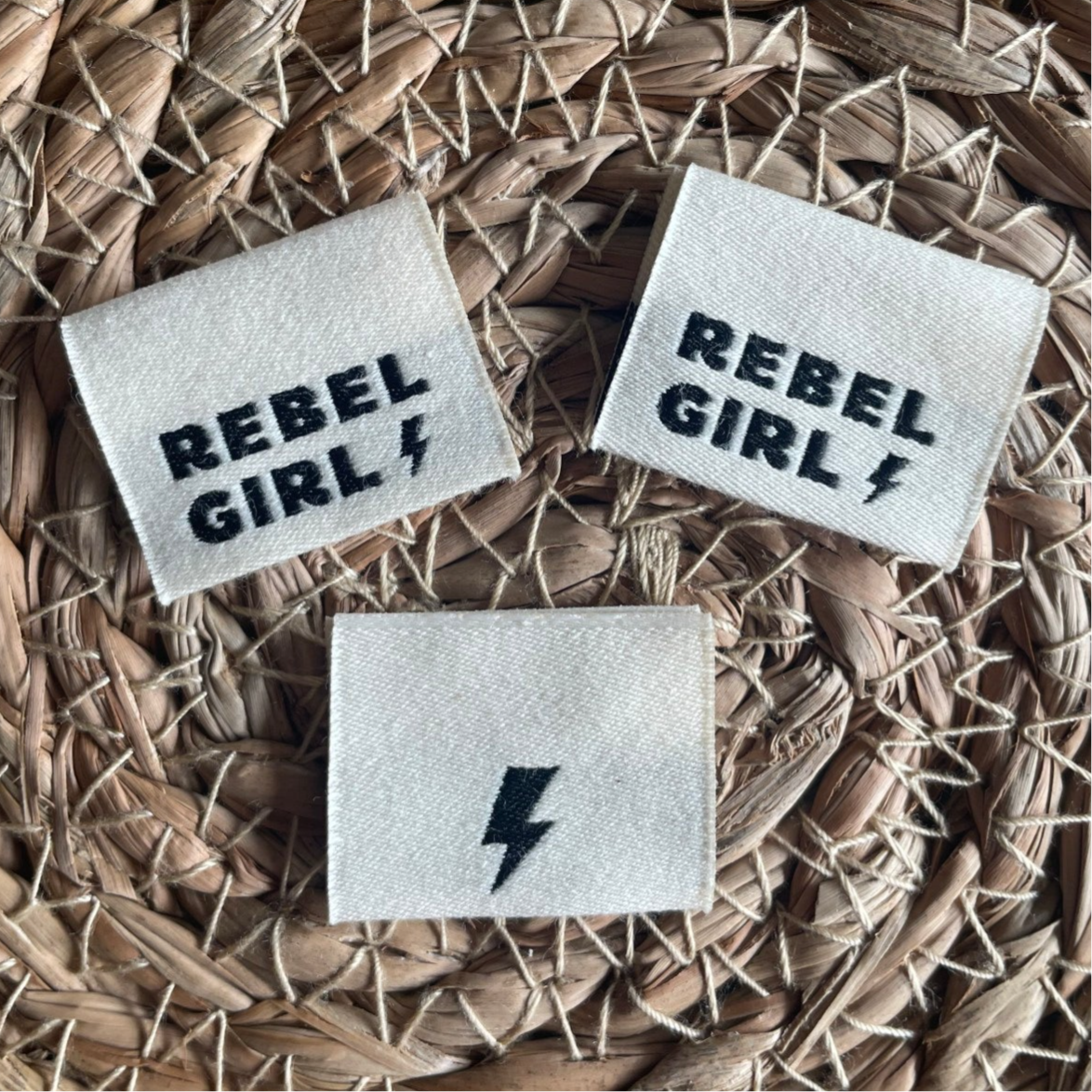 Folded label ‘Rebel girl'