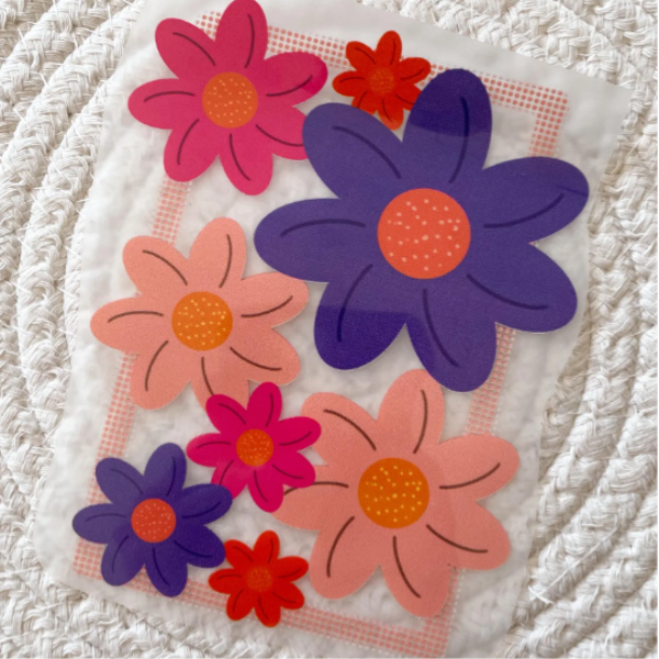 Strijkapplicatie 'Flowers party'