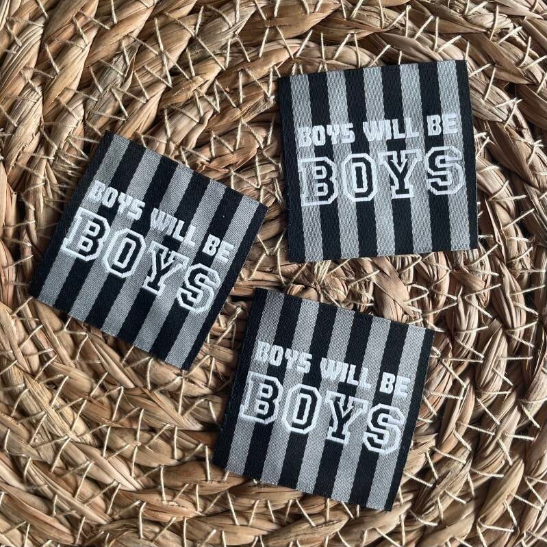 Unfolded label ‘Boys will be boys'