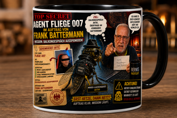 Kaffeetasse "Agent Fliege 007"
