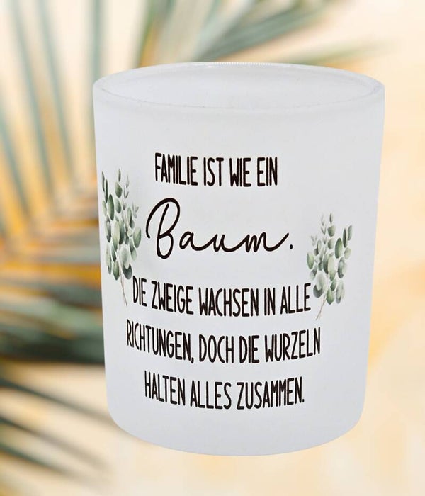Teelichtglas - Familie ist wie ein Baum