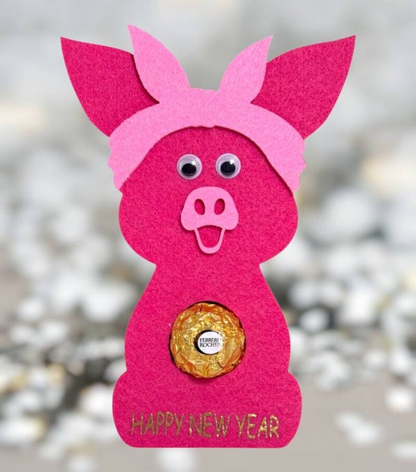 Filzschweinchen - Happy New Year