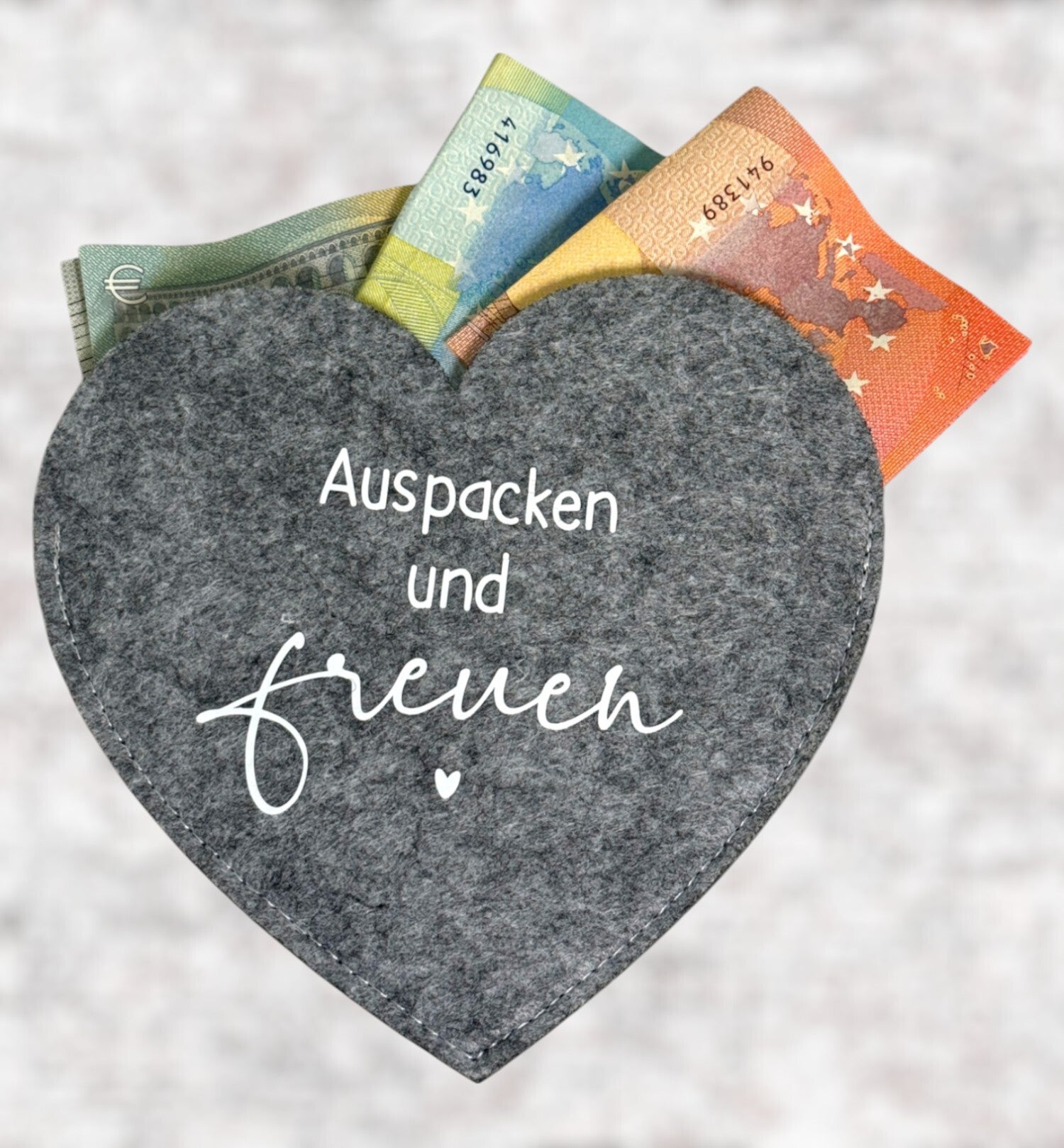 Filz Geschenkherz - Auspacken und freuen