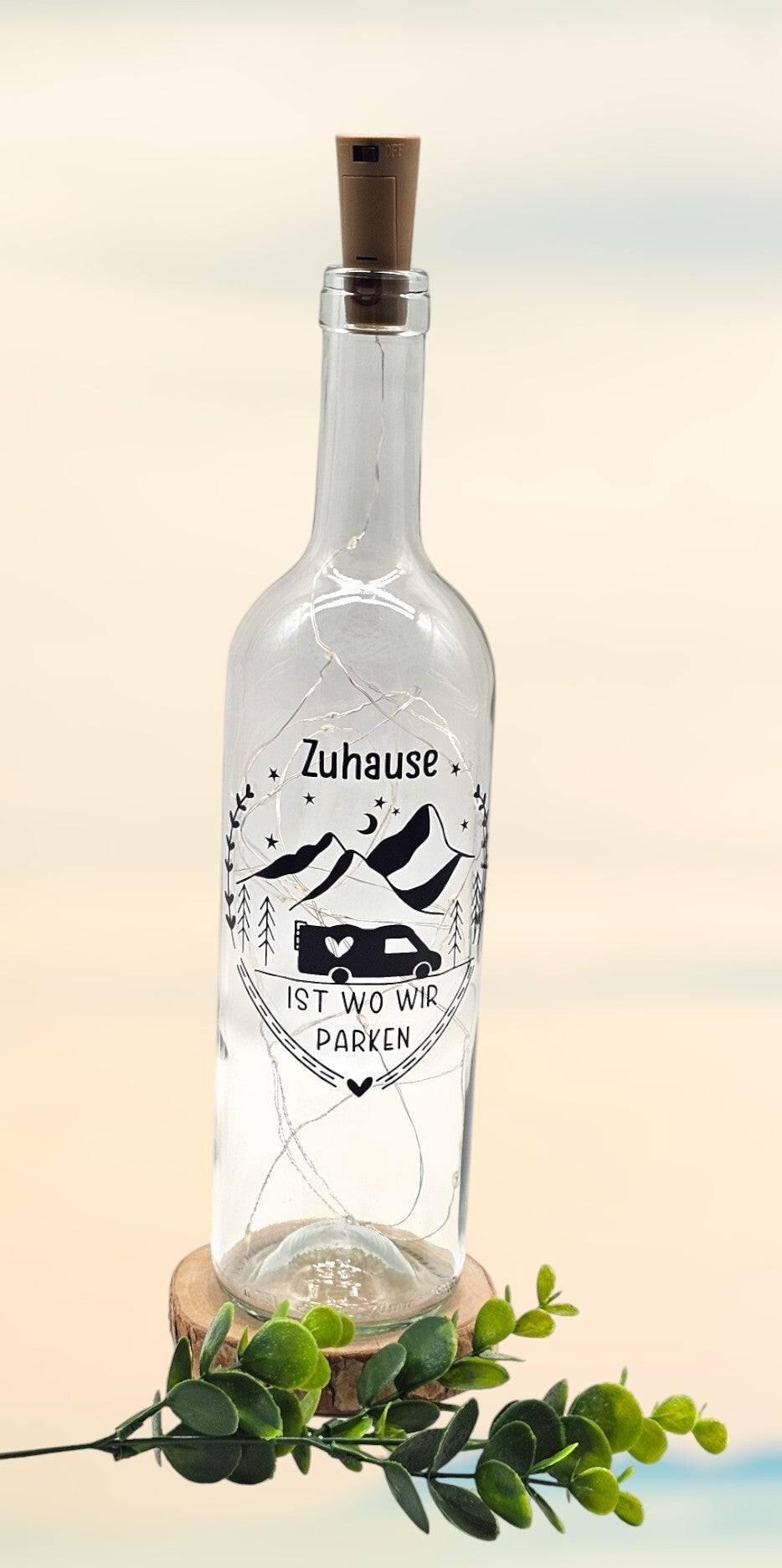 LED Flasche - Zuhause ist da wo wir parken