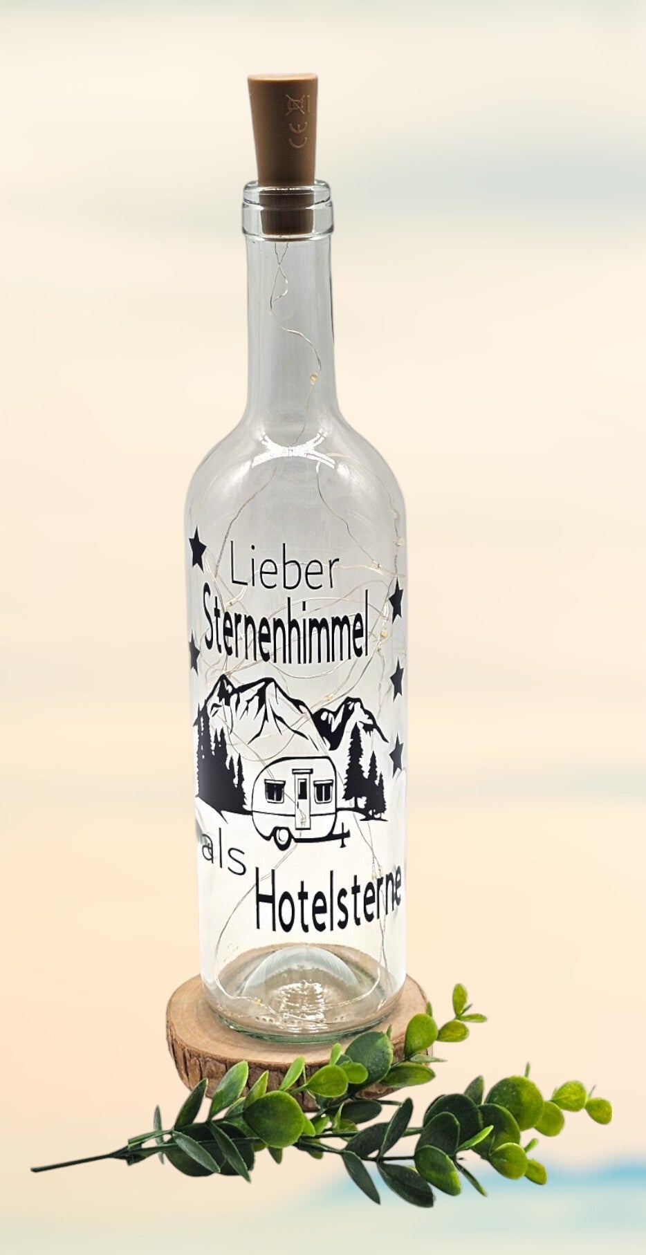 LED Flasche - Lieber Sternenhimmel