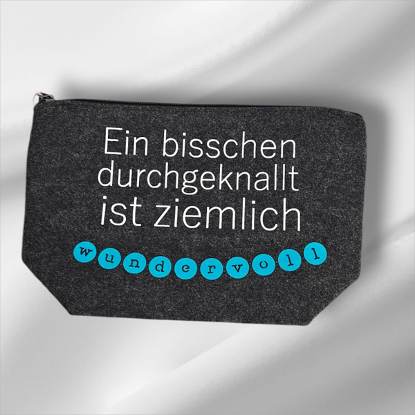 Filzkulturbeutel - Ein bisschen durchgeknallt
