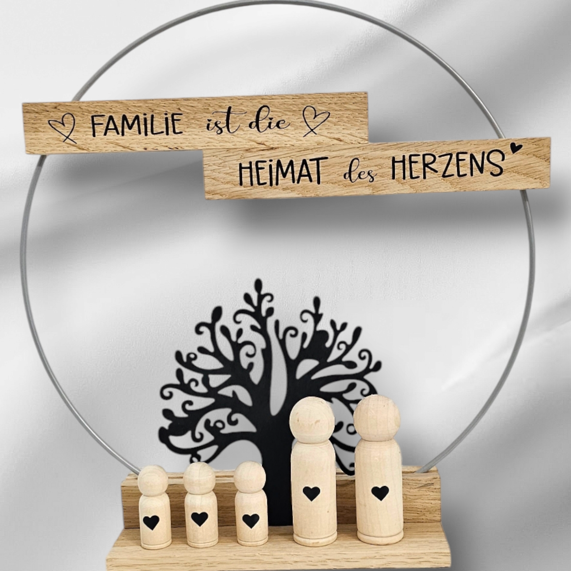 Metallring - Eltern und 3 Kinder