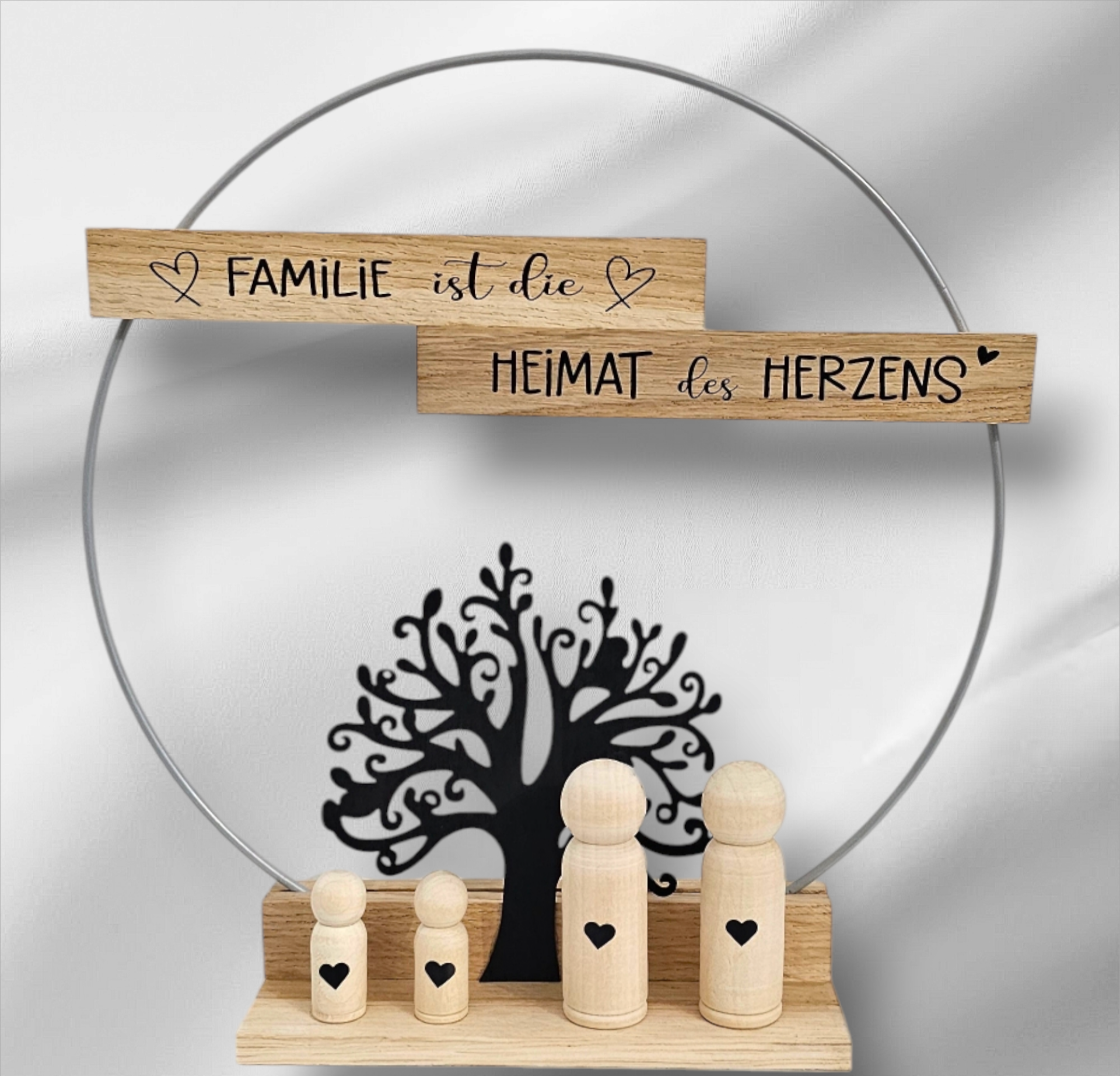 Metallring - Familie und 2 Kinder