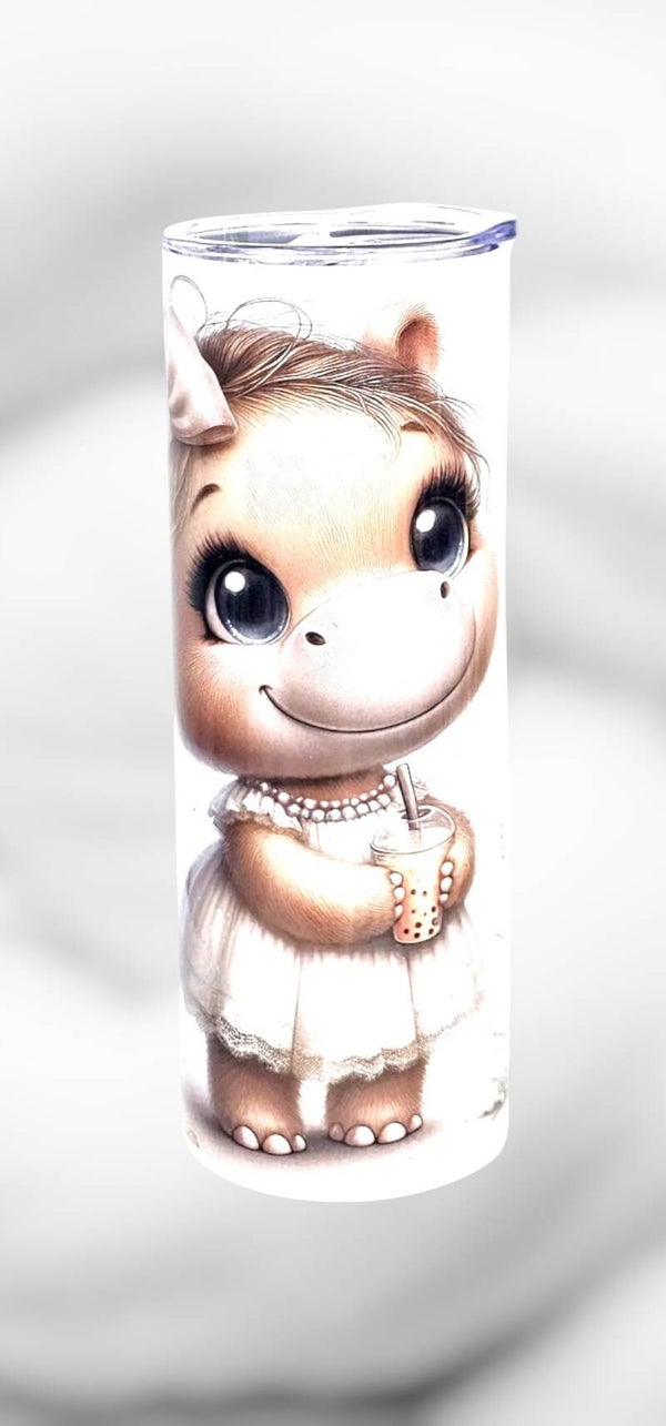 Tumbler - Nilpferd und Bubble Tea