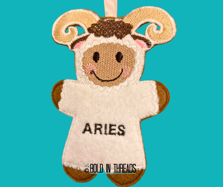 Aries Zodiac Gingerbread Hanging Decoration