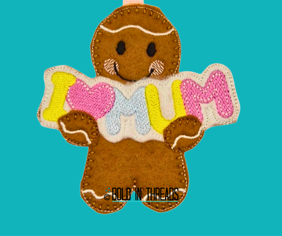 I Love Mum Gingerbread Hanging Decoration