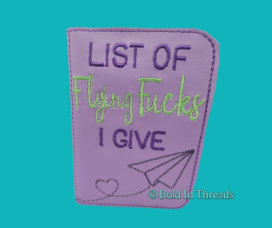 List of Flying F*cks I Give - Funny Sweary A6 Notebook