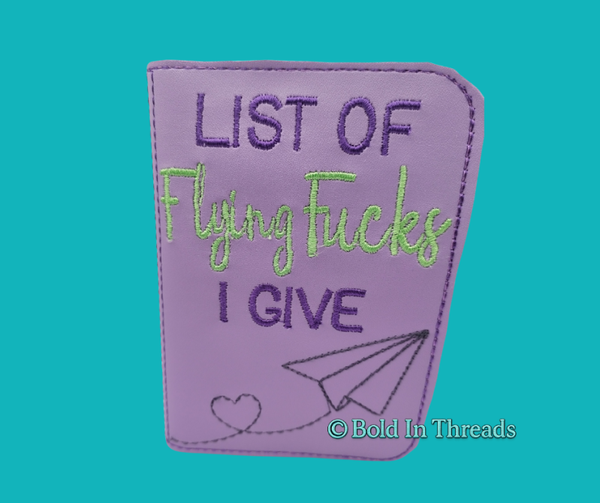 List of Flying F*cks I Give - Funny Sweary A6 Notebook