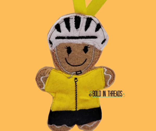 Cyclist Gingerbread Decoration