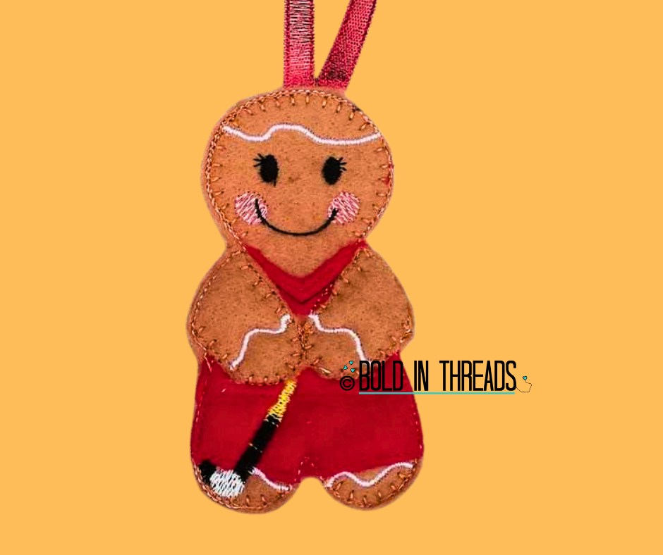 Hockey Player Gingerbread Decoration