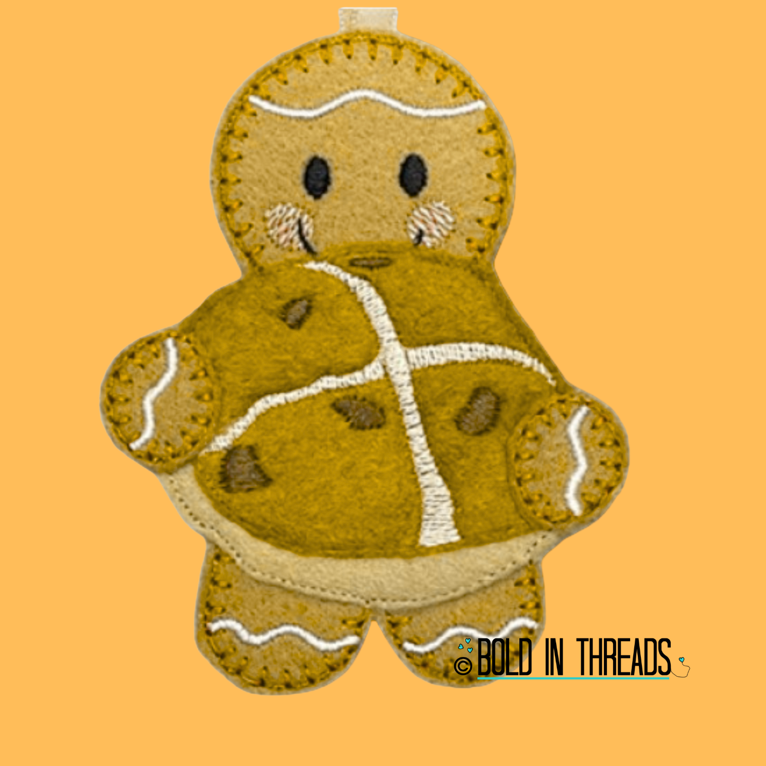 Hot Cross Bun Gingerbread Man - Funny Foodie Lover Gift
