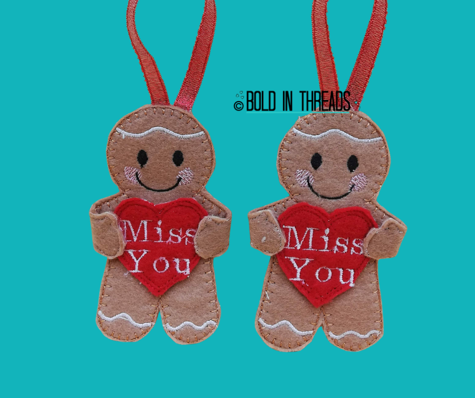 Miss You Gingerbread Hanging Decoration
