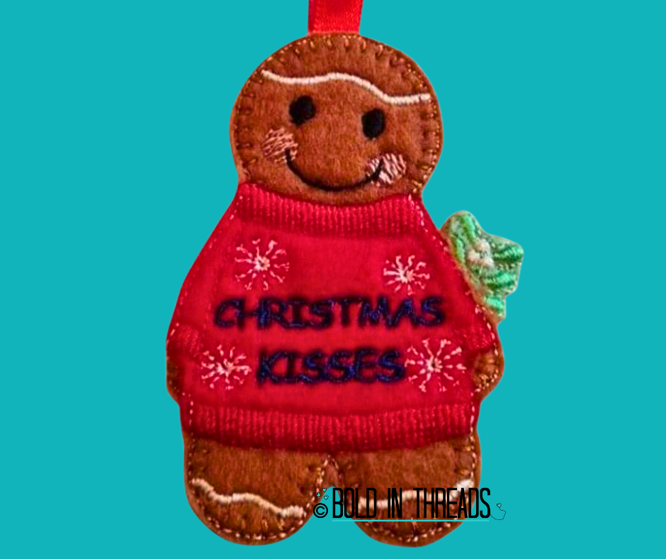 Christmas Kisses Gingerbread  Decoration.