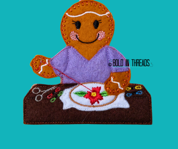 Hand Embroidery Gingerbread Decoration.