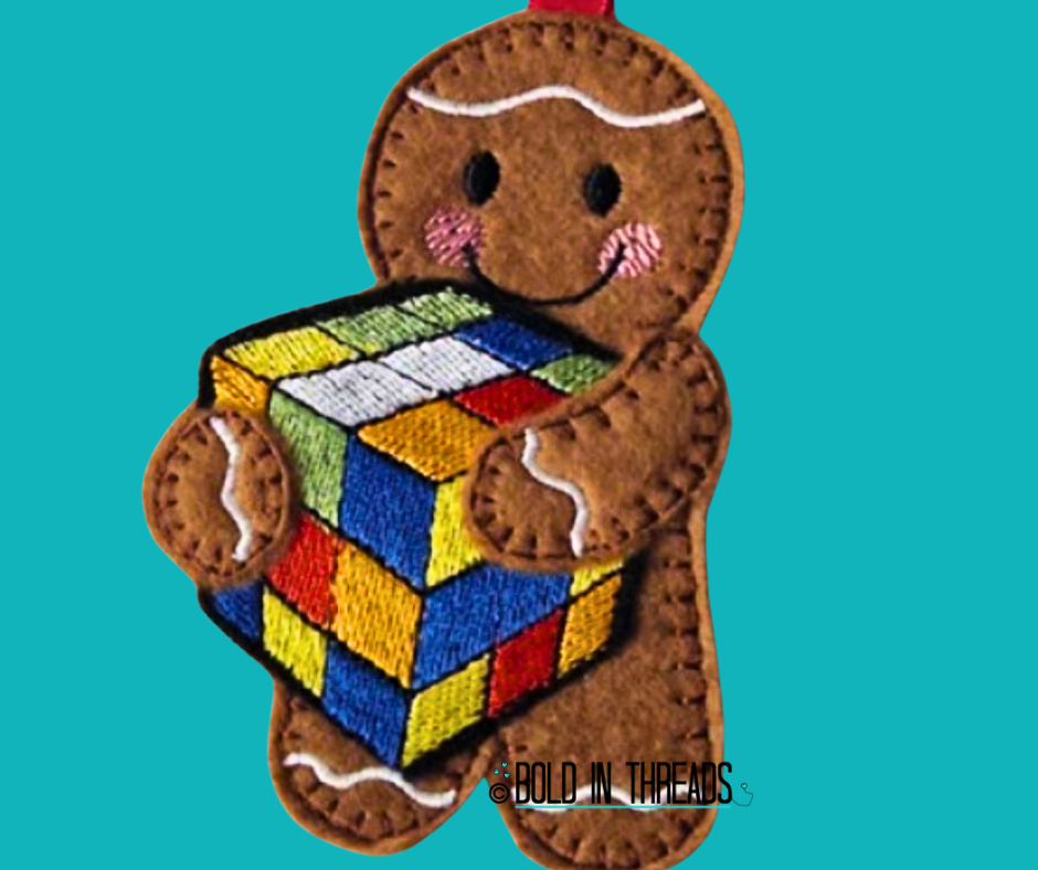 Rubik's Cube Lover Gingerbread Decoration