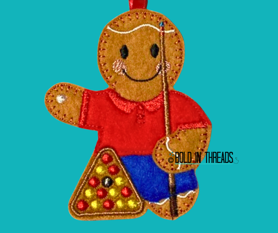 Pool Player Gingerbread Decoration