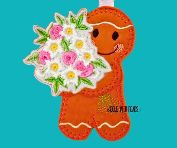 Bouquet of Flowers Gingerbread Hanging Decoration.