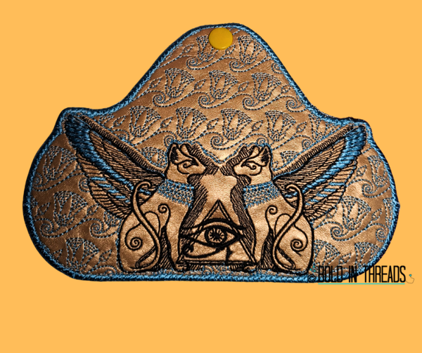 Egyptian Glasses Case. Embroidered Faux Leather Spectacle Case