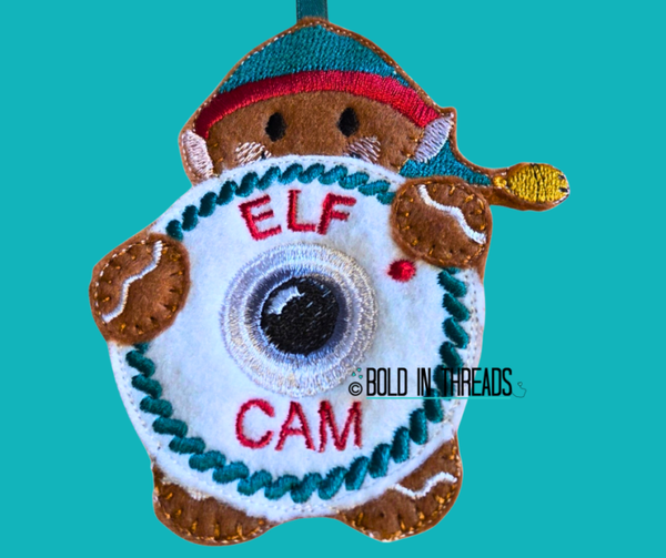 Elf Cam Gingerbread Decoration