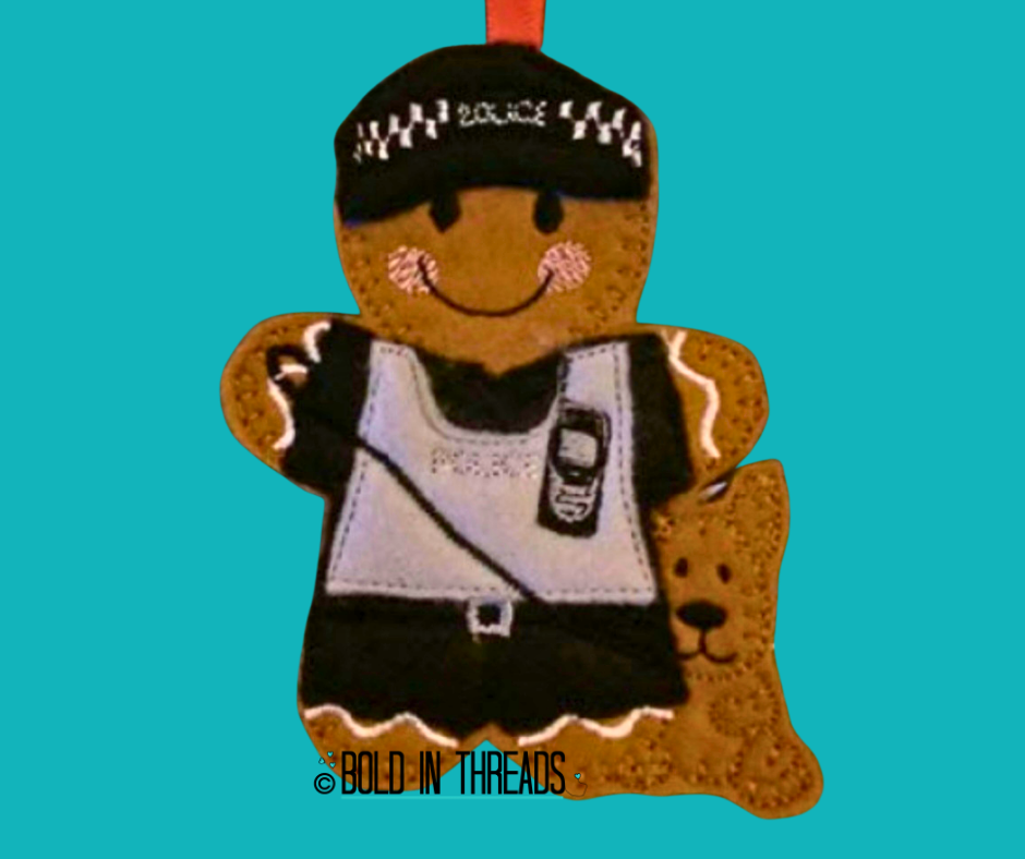 Police Dog Handler Gingerbread Decoration