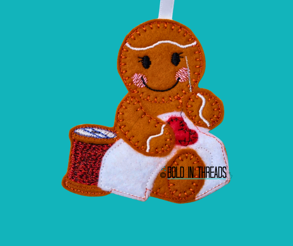 Hand Sewing Gingerbread Decoration