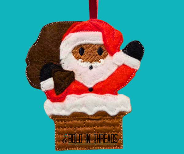 Santa in the Chimney Gingerbread Decoration