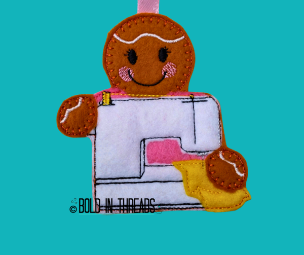 Sewing Machine Gingerbread Decoration