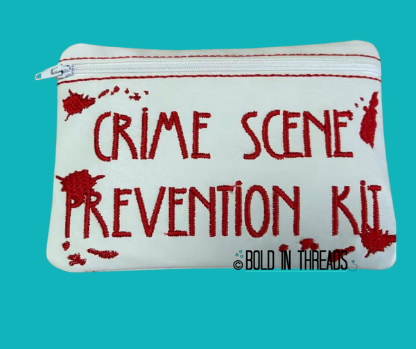 Crime Scene Prevention Kit - Embroidered Zipped Pouch