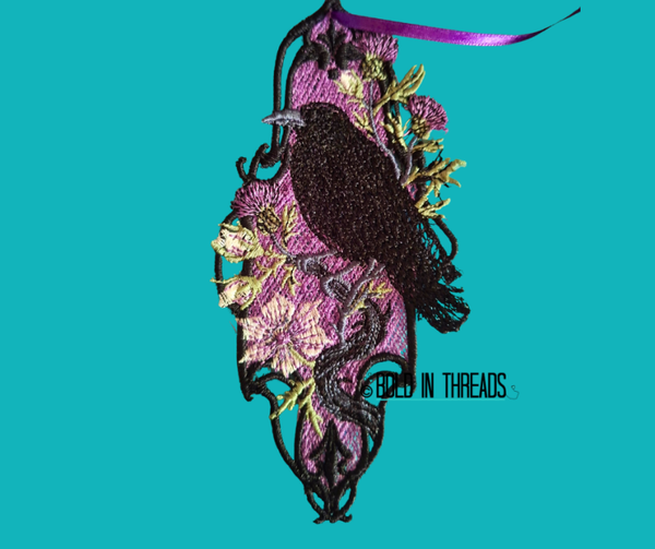 Ravenna - Freestanding Lace Raven Hanging Decoration