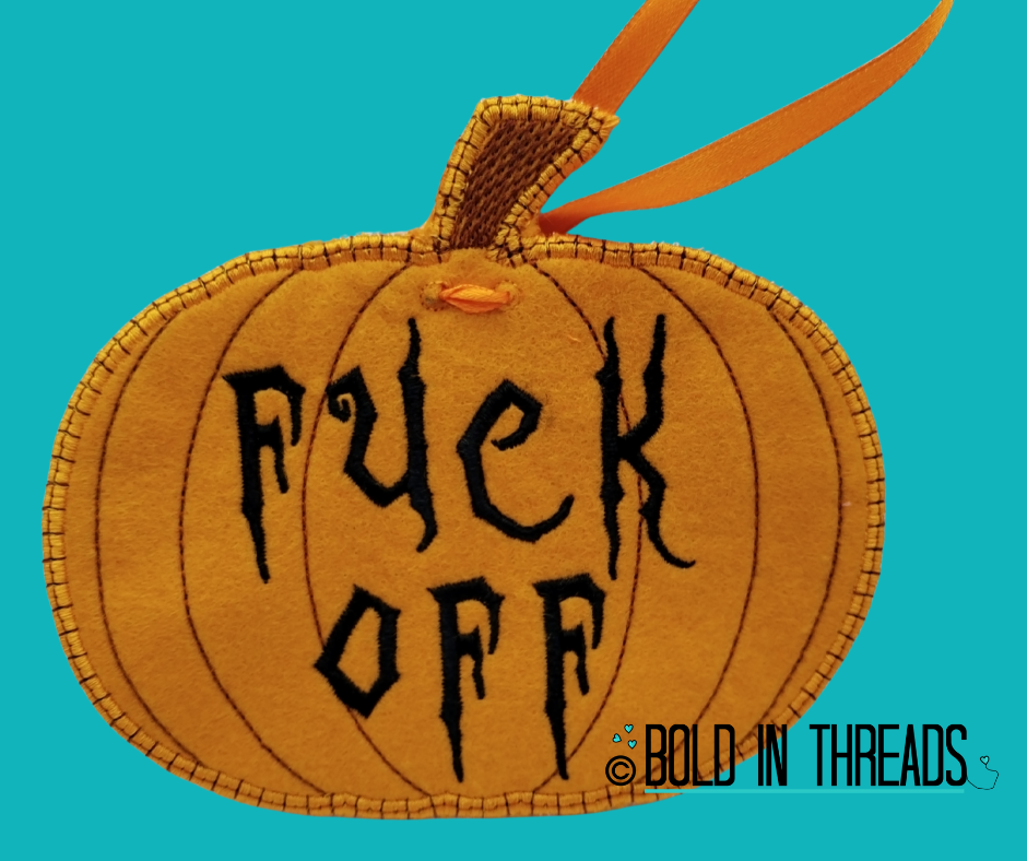 Fuck Off Pumpkin Hanging Decoration