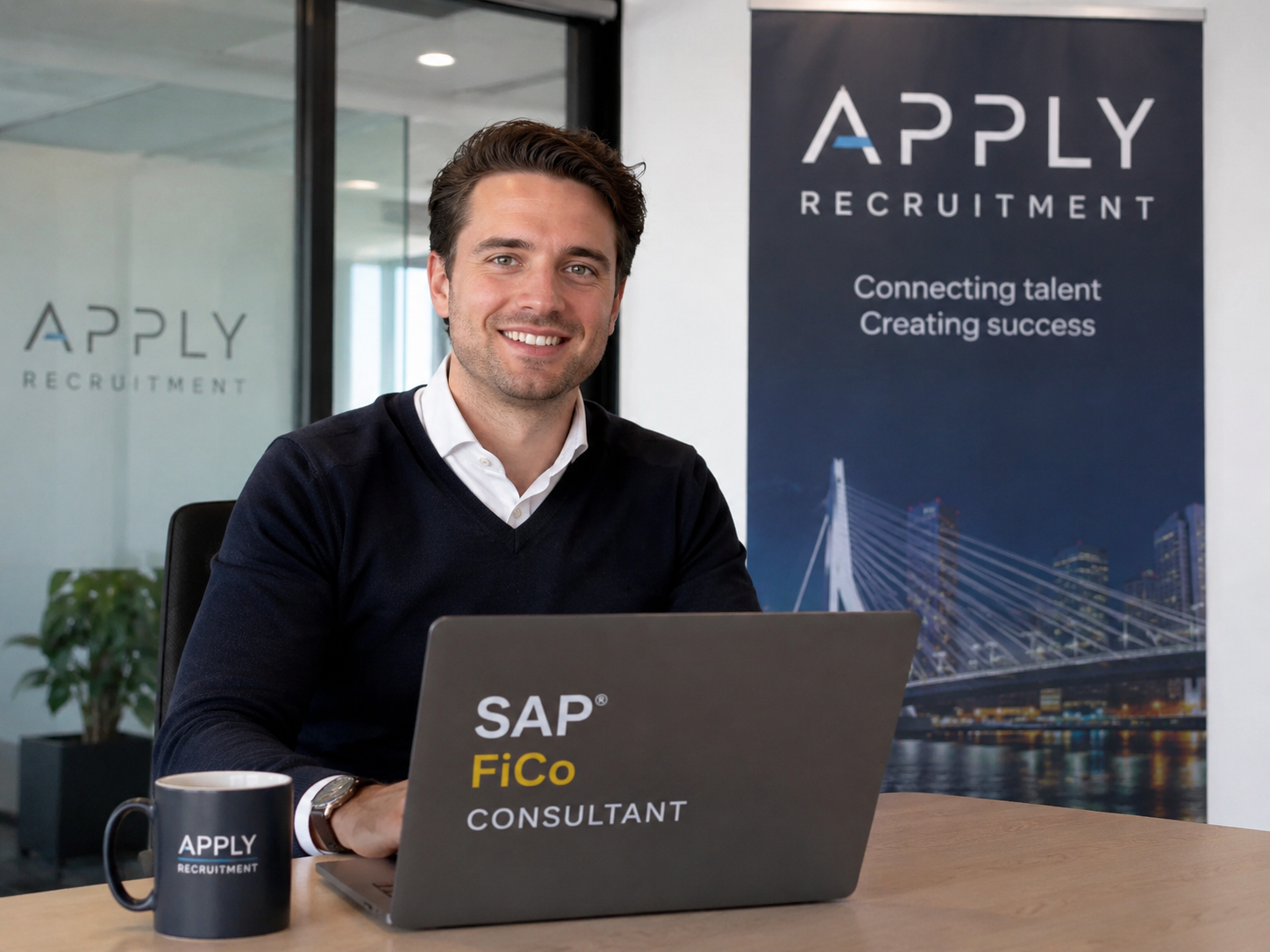 SAP Consultant achter laptop