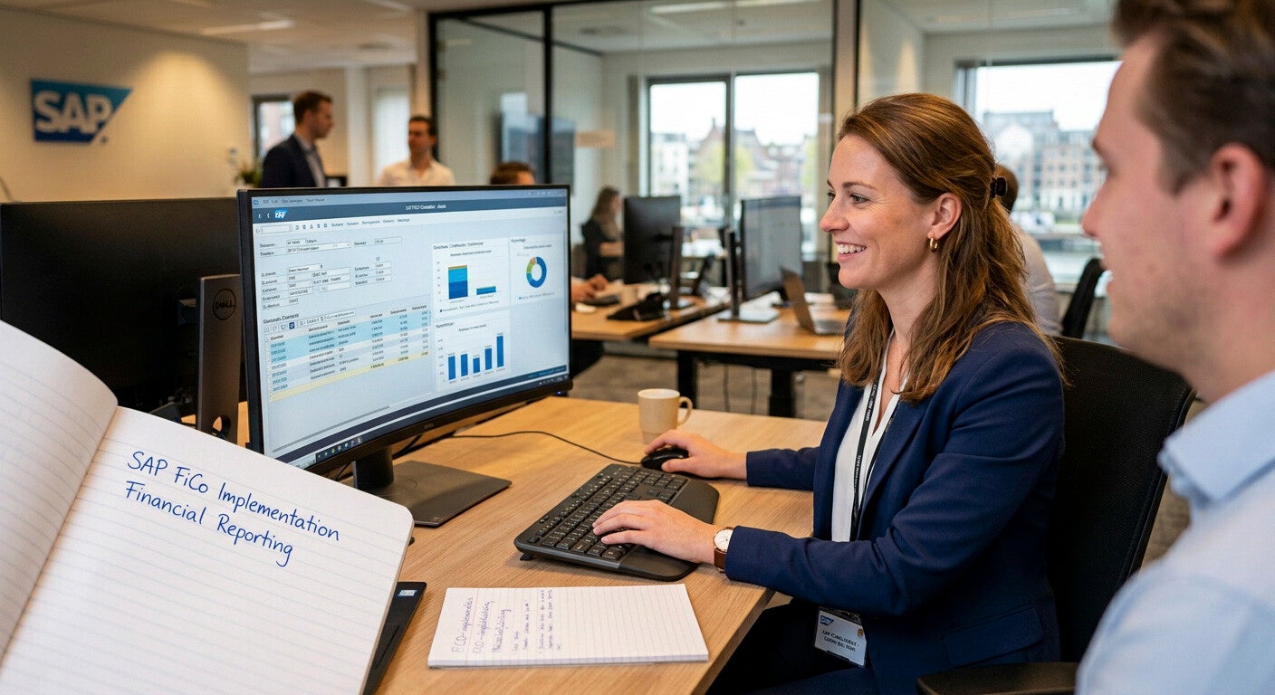 SAP Back End Consultant achter laptop