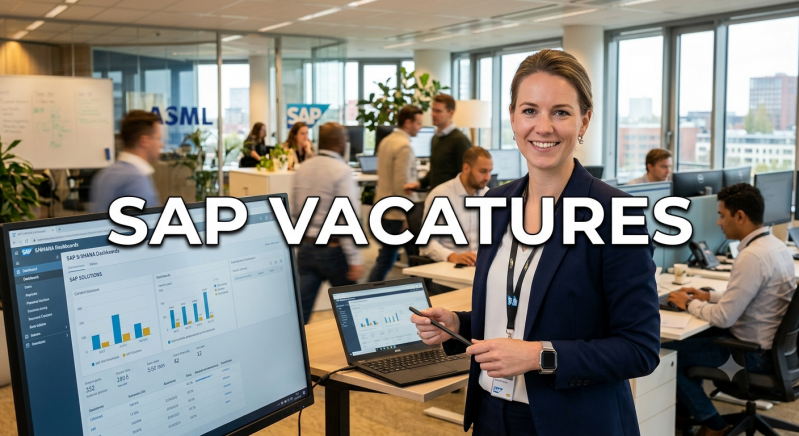 Vrouw voor bord met SAP vacatures