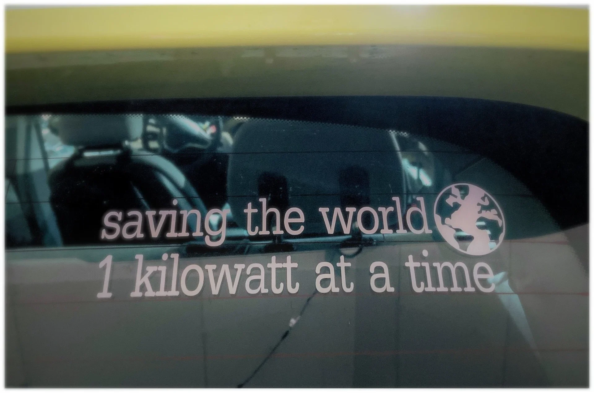 Saving The World 1 Kilowatt Vinyl Sticker - Weatherproof