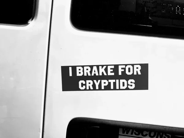 I Brake For Cryptids Vinyl Sticker - Waterproof Car Bumper Sticker